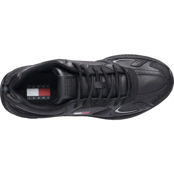Tommy Hilfiger TJM RUNNER LEATHER Pánska vychádzková obuv, čierna, veľkosť