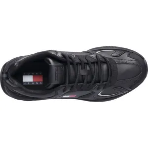 Tommy Hilfiger TJM RUNNER LEATHER Pánska vychádzková obuv, čierna, veľkosť