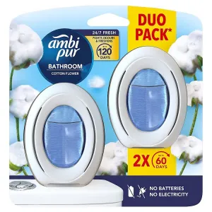 Ambi Pur Bathroom Cotton Fresh,Nepretržitý Osviežovač Vzduchu,Odstránenie A Prevencia Zápachu,2Kusov