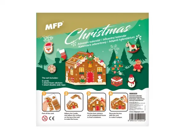 MFP 8886509 Adventný kalendár papierový - perníková chalúpka 1001H