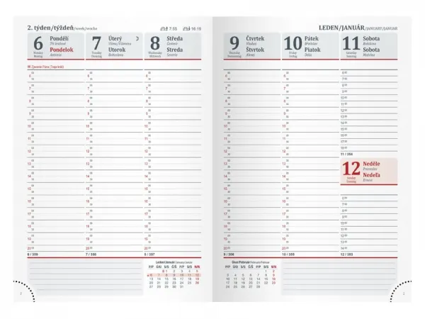 MFP papier s.r.o. MFP 7781377 Diár 2025 T805 PU dark blue/gray - na pero týždenný