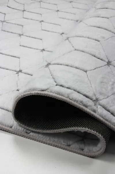 Koberec Rabbit 3D Carving GREY / WHITE 2