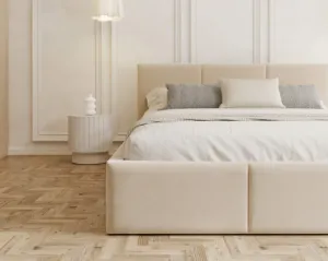 FDM Čalúnená manželská posteľ FRESIA | 140 x 200 cm Farba: Sivá