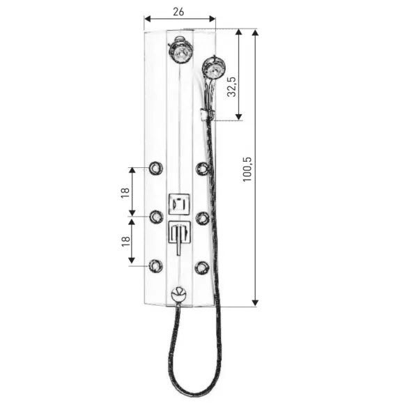 KERRA - Panel sprchový s hydromasážou Moonlight 5906365580810