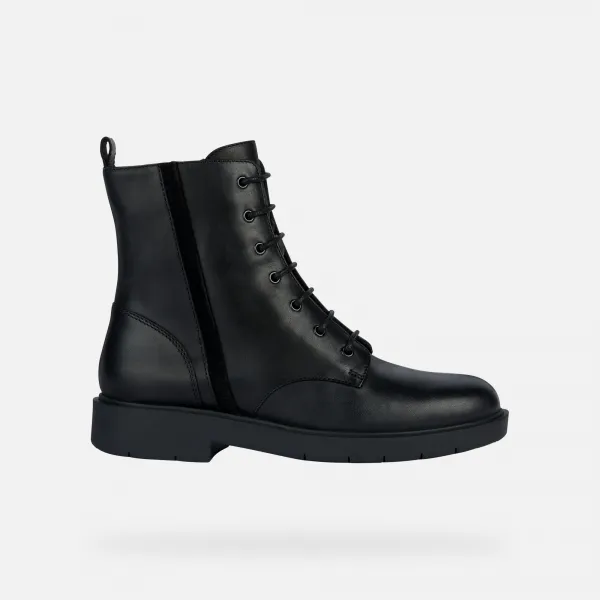 Geox Spherica Ec1 Black Women's Ankle Boots - Ladies