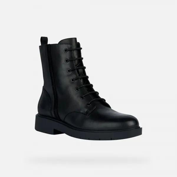 Geox Spherica Ec1 Black Women's Ankle Boots - Ladies