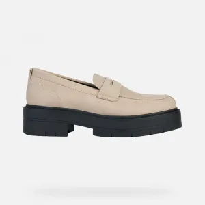 Beige women's moccasins Geox Spherica Ec7 - Women's
