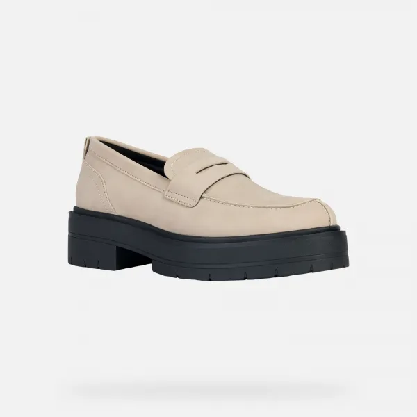 Beige women's moccasins Geox Spherica Ec7 - Women's