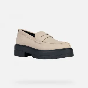 Beige women's moccasins Geox Spherica Ec7 - Women's