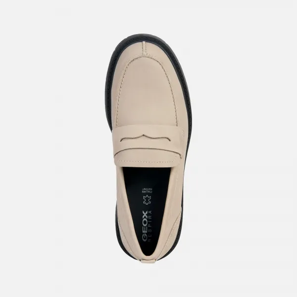 Beige women's moccasins Geox Spherica Ec7 - Women's