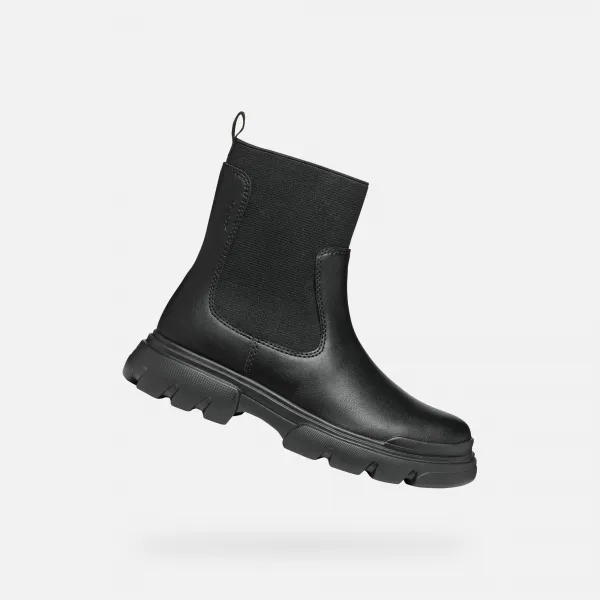 Black Girls Ankle Boots Geox Junette - Girls