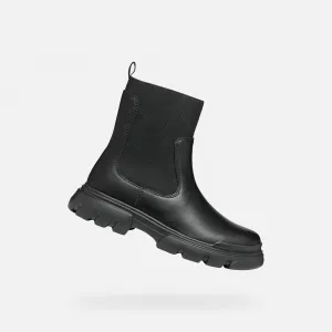 Black Girls Ankle Boots Geox Junette - Girls