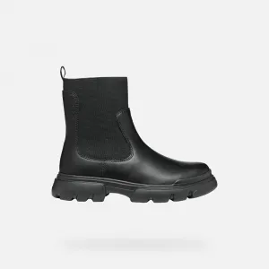 Black Girls Ankle Boots Geox Junette - Girls