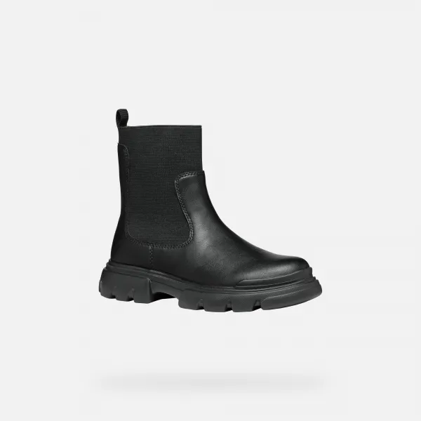 Black Girls Ankle Boots Geox Junette - Girls