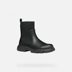 Black Girls Ankle Boots Geox Junette - Girls