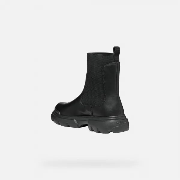 Black Girls Ankle Boots Geox Junette - Girls