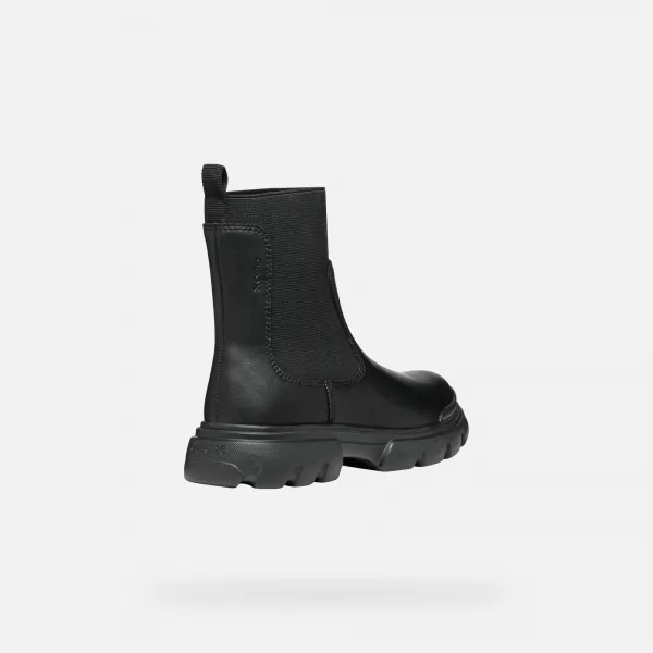 Black Girls Ankle Boots Geox Junette - Girls