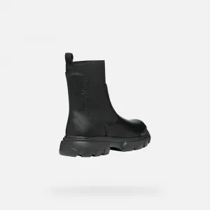 Black Girls Ankle Boots Geox Junette - Girls