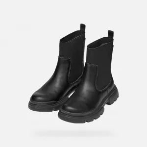 Black Girls Ankle Boots Geox Junette - Girls