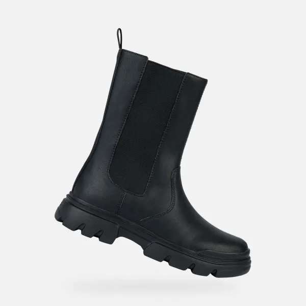 Black Girls Ankle Boots Geox Junette - Girls