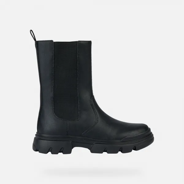 Black Girls Ankle Boots Geox Junette - Girls