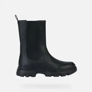 Black Girls Ankle Boots Geox Junette - Girls
