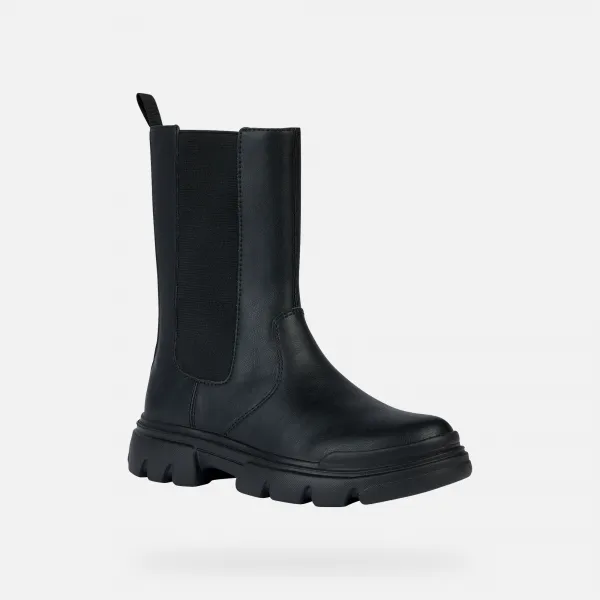 Black Girls Ankle Boots Geox Junette - Girls