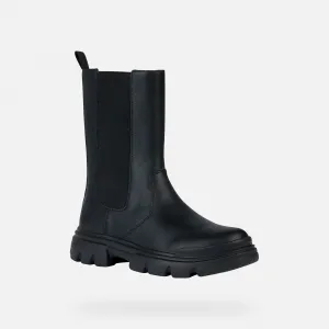Black Girls Ankle Boots Geox Junette - Girls