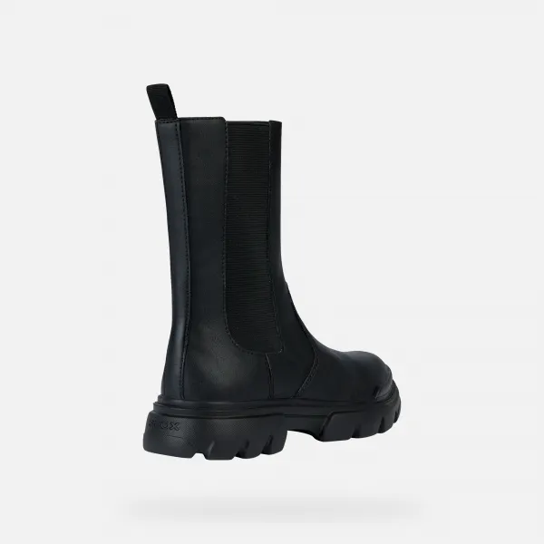 Black Girls Ankle Boots Geox Junette - Girls