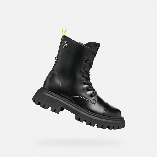 Black Girls Ankle Boots Geox Maquinnerns Girl - Girls