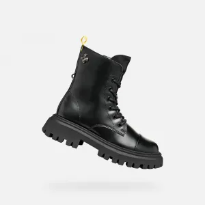 Black Girls Ankle Boots Geox Maquinnerns Girl - Girls