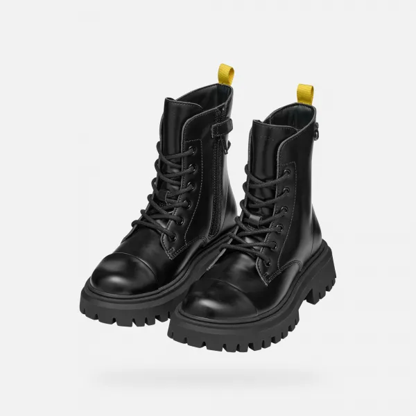 Black Girls Ankle Boots Geox Maquinnerns Girl - Girls