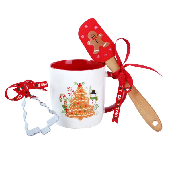 Vianočný darčekový set 3ks TORO hrnček, vykrajovač, stierka