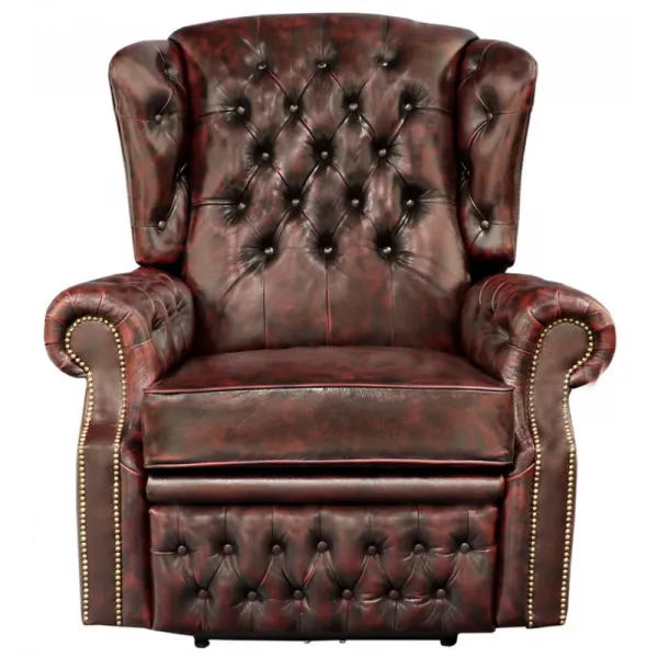 indickynabytok.sk - Elektrické polohovacie kreslo Chesterfield Stunning z pravej hovädzej kože Red