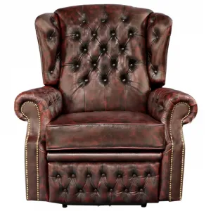 indickynabytok.sk - Elektrické polohovacie kreslo Chesterfield Stunning z pravej hovädzej kože Red