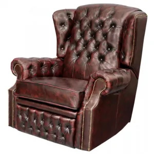 indickynabytok.sk - Elektrické polohovacie kreslo Chesterfield Stunning z pravej hovädzej kože Red