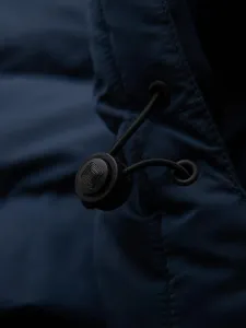 Zimná pánska bunda s kapucňou modrá