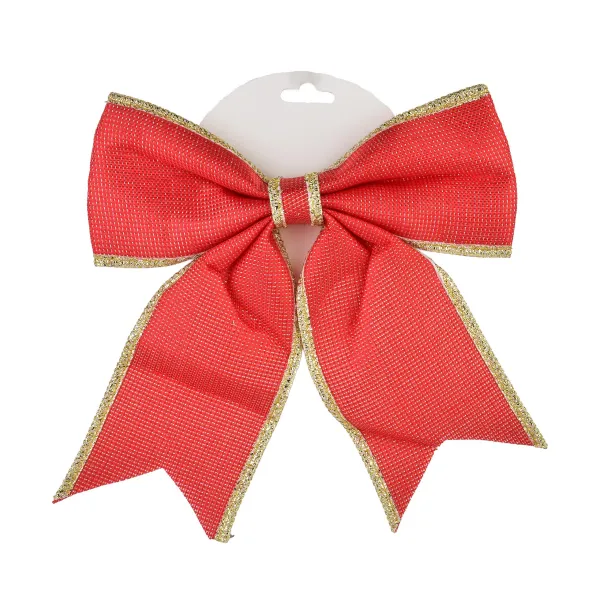 Mondex Vianočná dekoratívna mašľa Santa Lila 24,5x26 cm červená