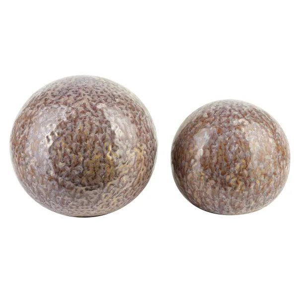 Mondex Keramická dekoračná guľa Saggio Lemon 12 cm hnedá