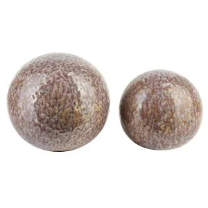 Mondex Keramická dekoračná guľa Saggio Lemon 12 cm hnedá