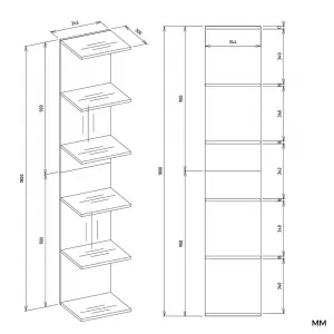 TP Living Regál FRAME 180 cm biely