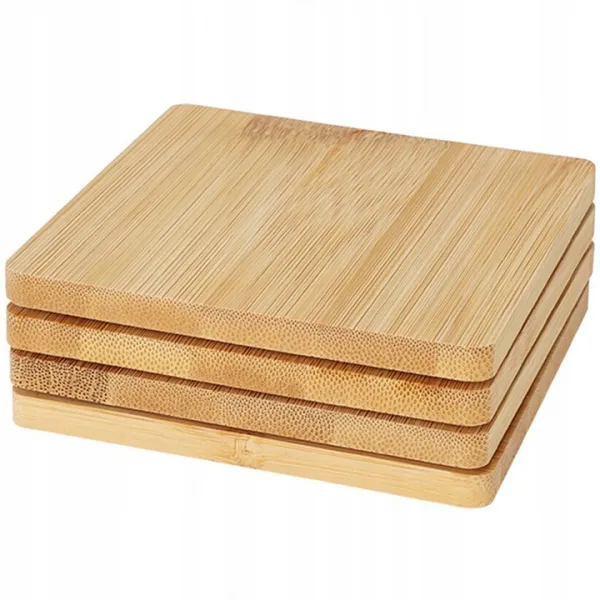 Excellent Houseware Sada 4 ks bambusových podtácok BIMBOO hnedá