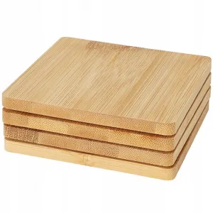 Excellent Houseware Sada 4 ks bambusových podtácok BIMBOO hnedá