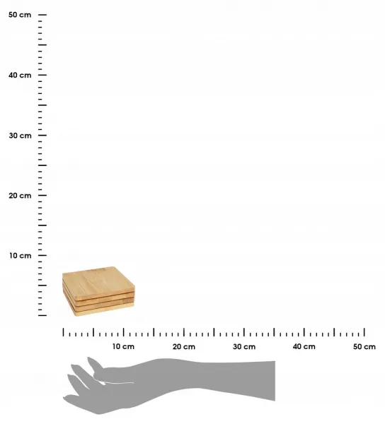 Excellent Houseware Sada 4 ks bambusových podtácok BIMBOO hnedá