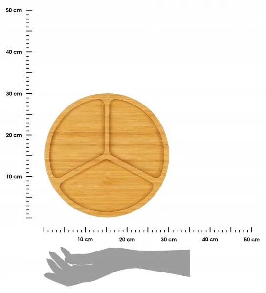Servírovací tanier s 3 priehradkami Kinvara 30 cm hnedý