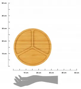 Servírovací tanier s 3 priehradkami Kinvara 30 cm hnedý