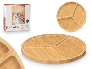 Servírovací tanier s 3 priehradkami Kinvara 30 cm hnedý