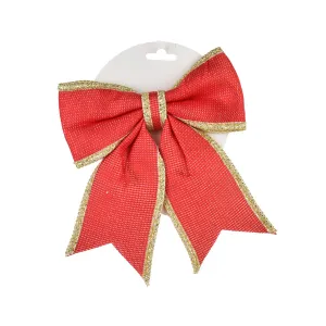 Mondex Vianočná dekoračná mašľa Santa Lila 18x20 cm červeno-zlatá