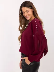 Factory Dámska oversize mikina s cvokmi a strapcami – štýlový casual kúsok Farba: Hnedá, Veľkosť: UNI