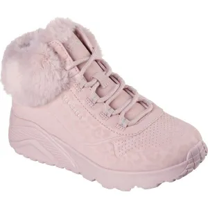 Skechers UNO LITE - COZY LEOPARD Dievčenská zimná obuv, ružová, veľkosť